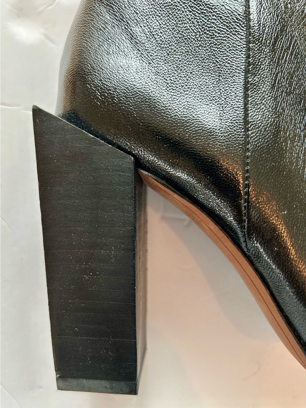 BCBG Black Leather Over-the-Knee Block Heel Boots - Picture 4 of 10
